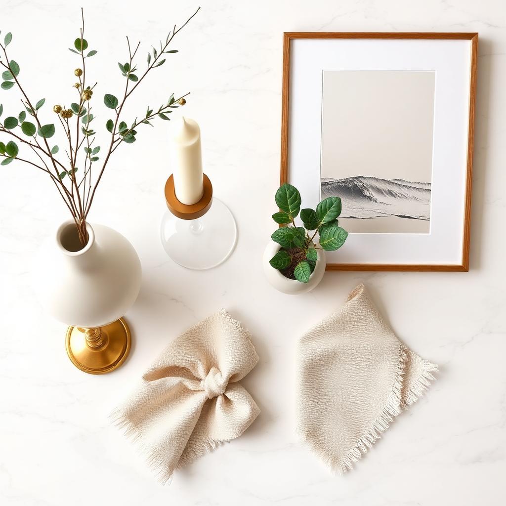 Neutral cozy living room with cream sofa, jute rug, terracotta vase and gallery wall