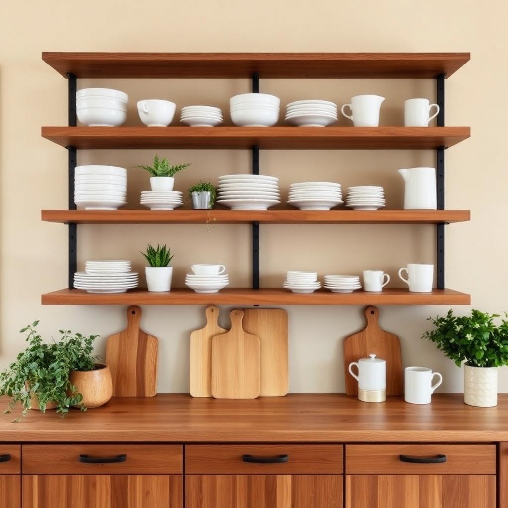 Organized kitchen pantry with glass jars, woven baskets and sage green cabinets